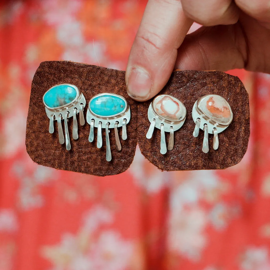 Baby Fringe Studs - Mexican Opal #2