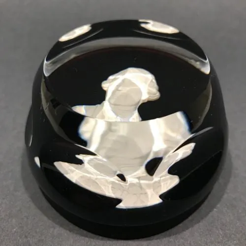 Baccarat Franklin Mint Art Glass Sulphide Paperweight King Louis XVI