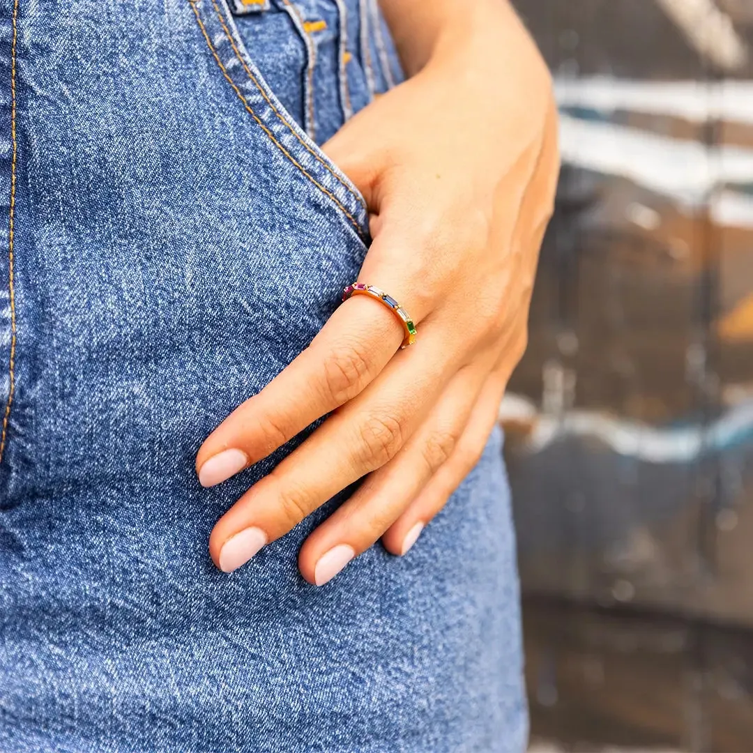 Baguette Rainbow Ring