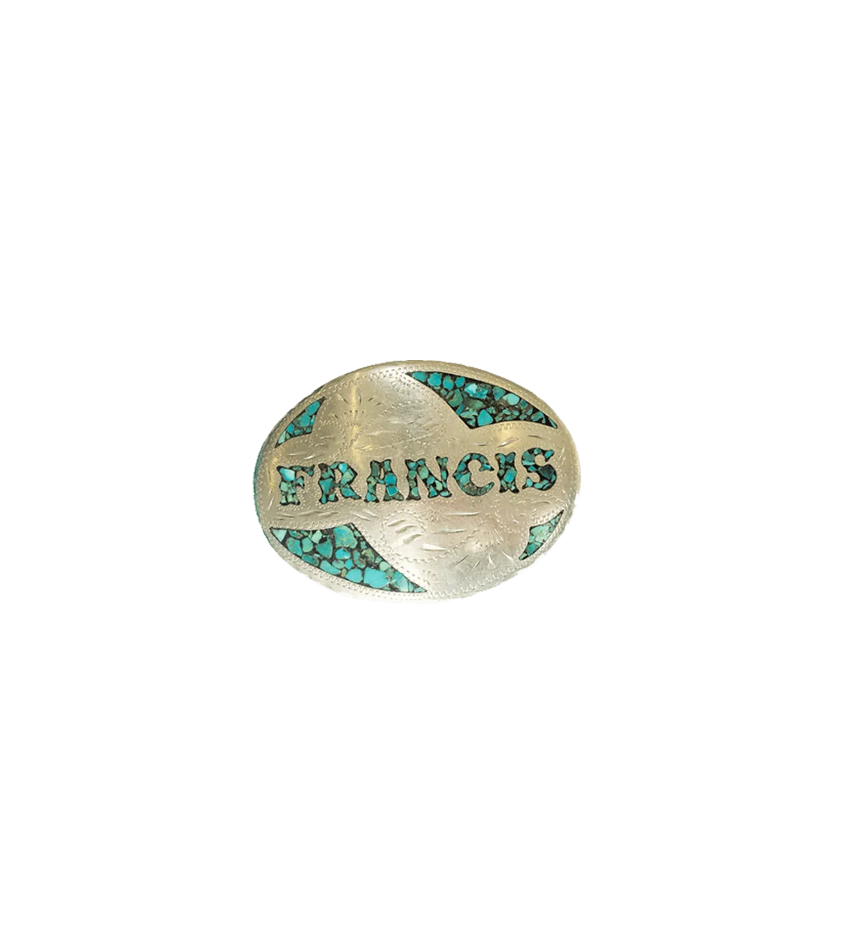 BAMxMC Vintage Silver and Turquoise Belt Buckle