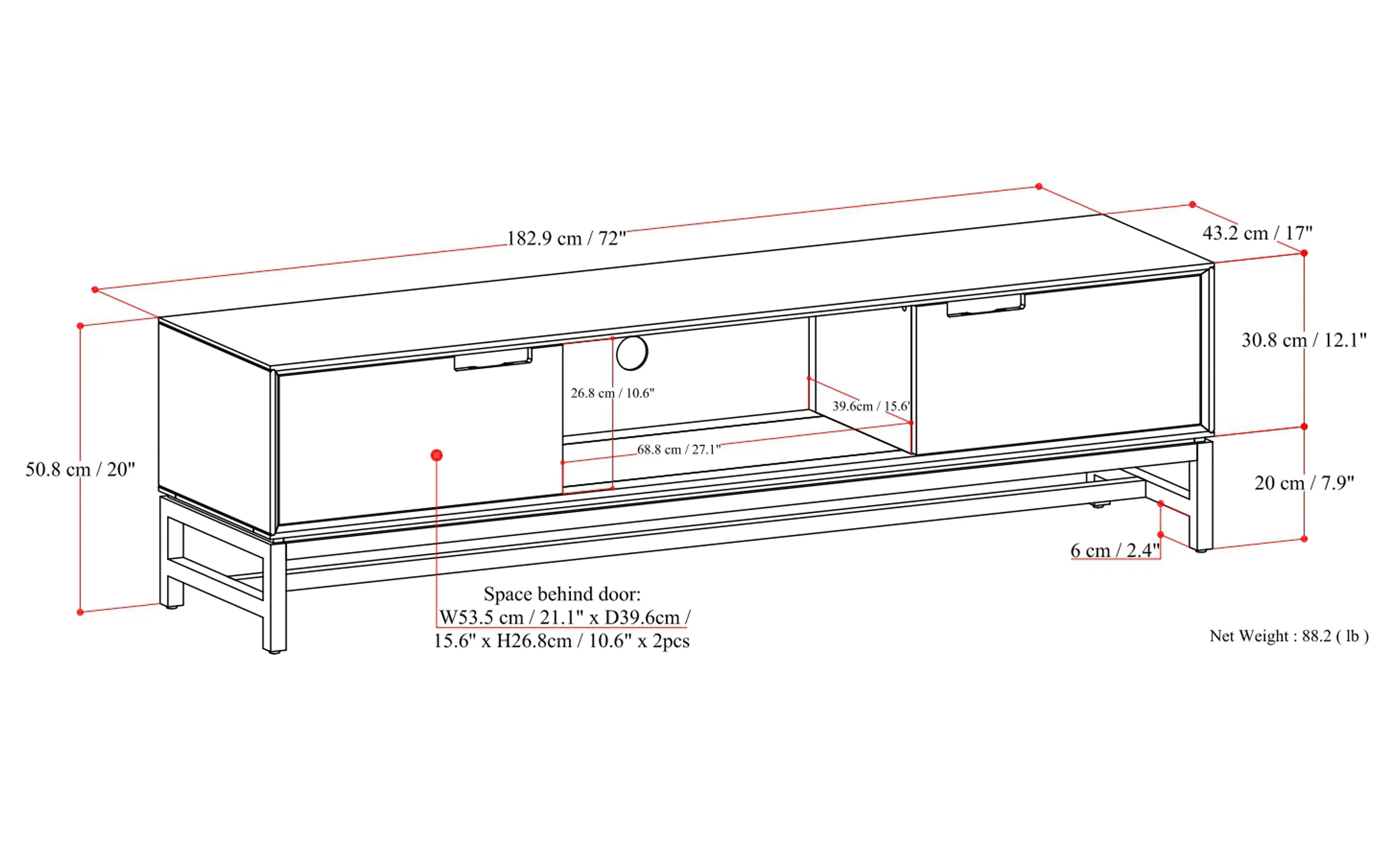 Banting 72 inch Low TV Stand