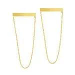 Bar Chain Stud Earring 14K