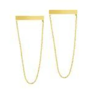 Bar Chain Stud Earring 14K
