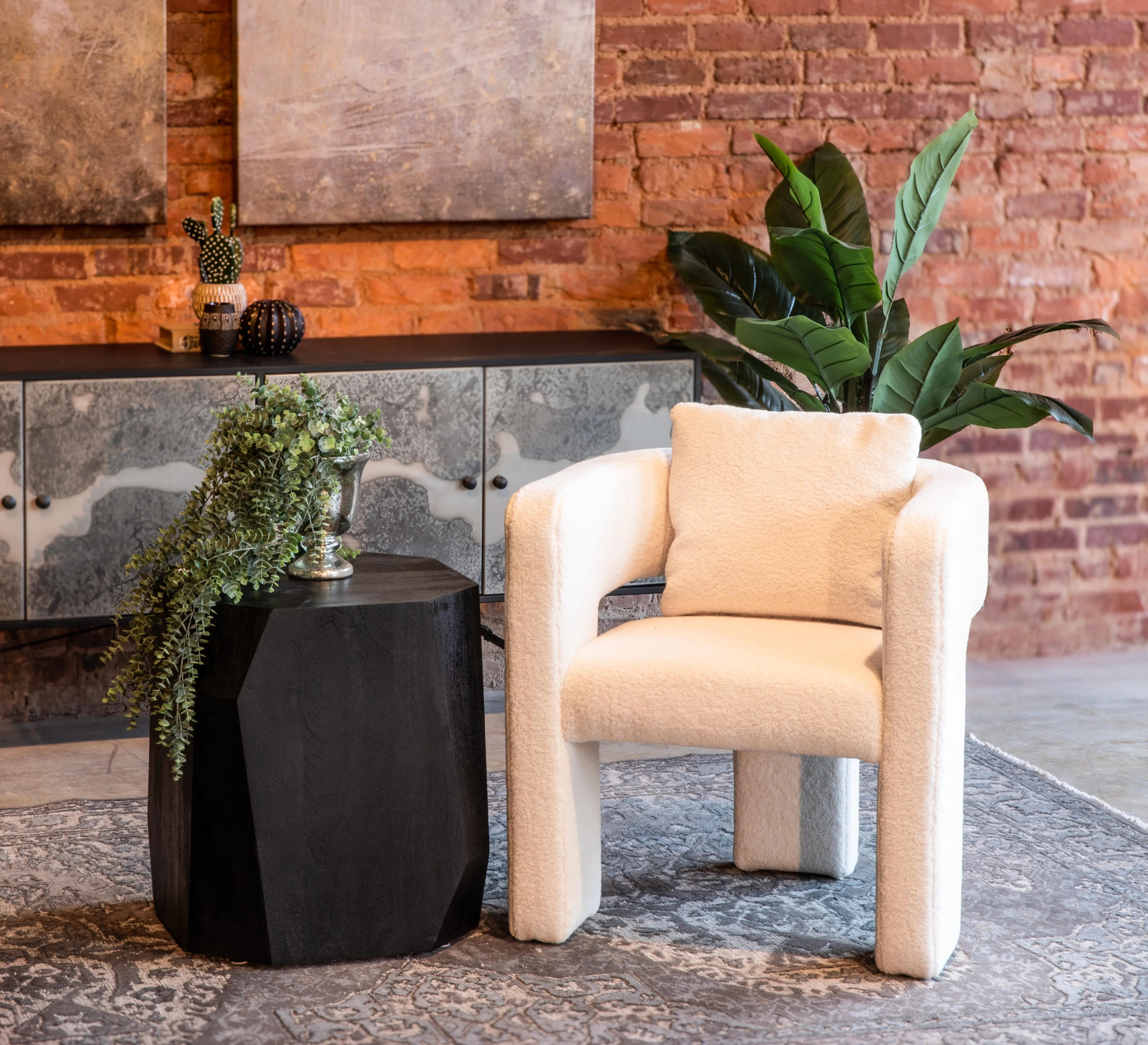 Basalt Geometric Side Table