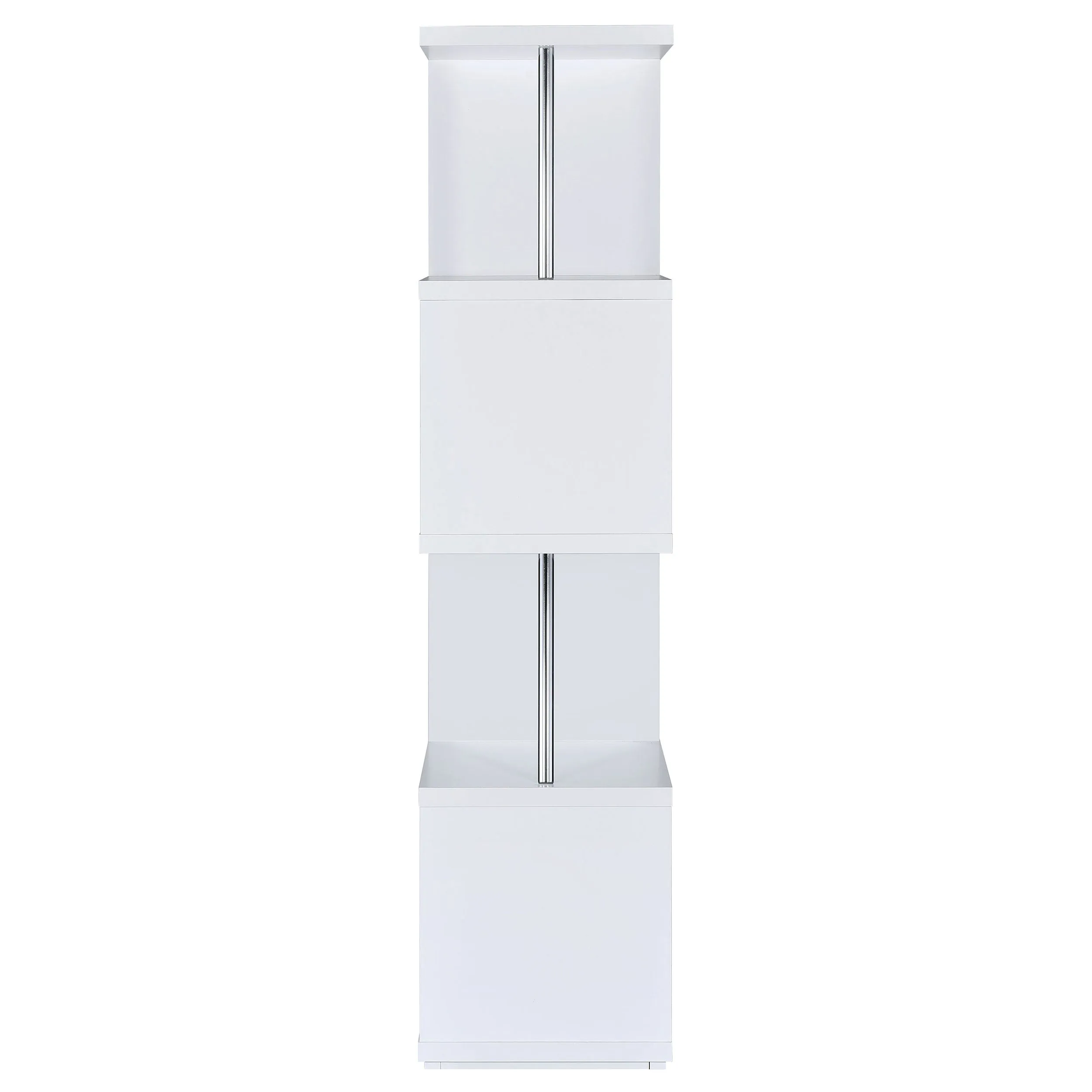 Baxter 67-inch 4-shelf Bookshelf White and Chrome