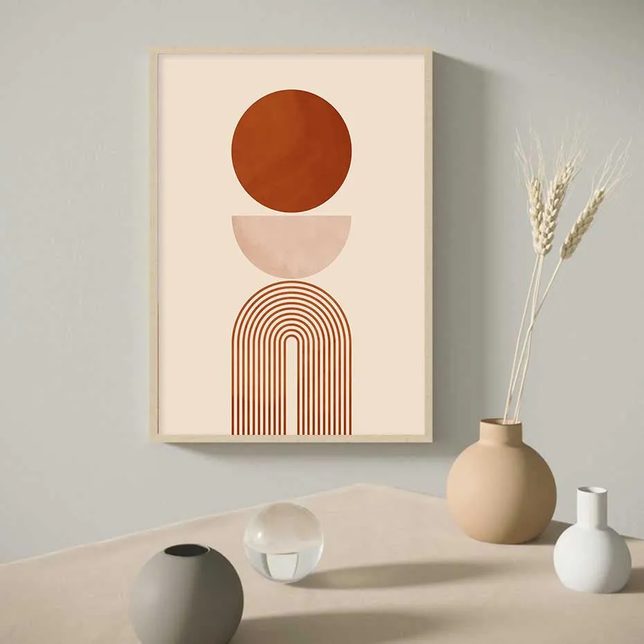 Beige Geometric Wall Art