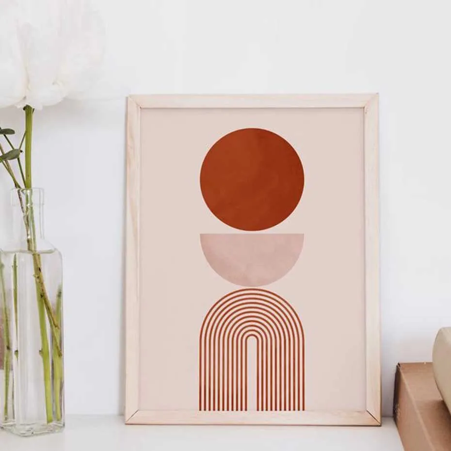 Beige Geometric Wall Art