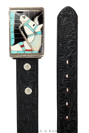 Belt, A Buckle, Inlay, Horse Profile, Hallmark, Vintage, 645