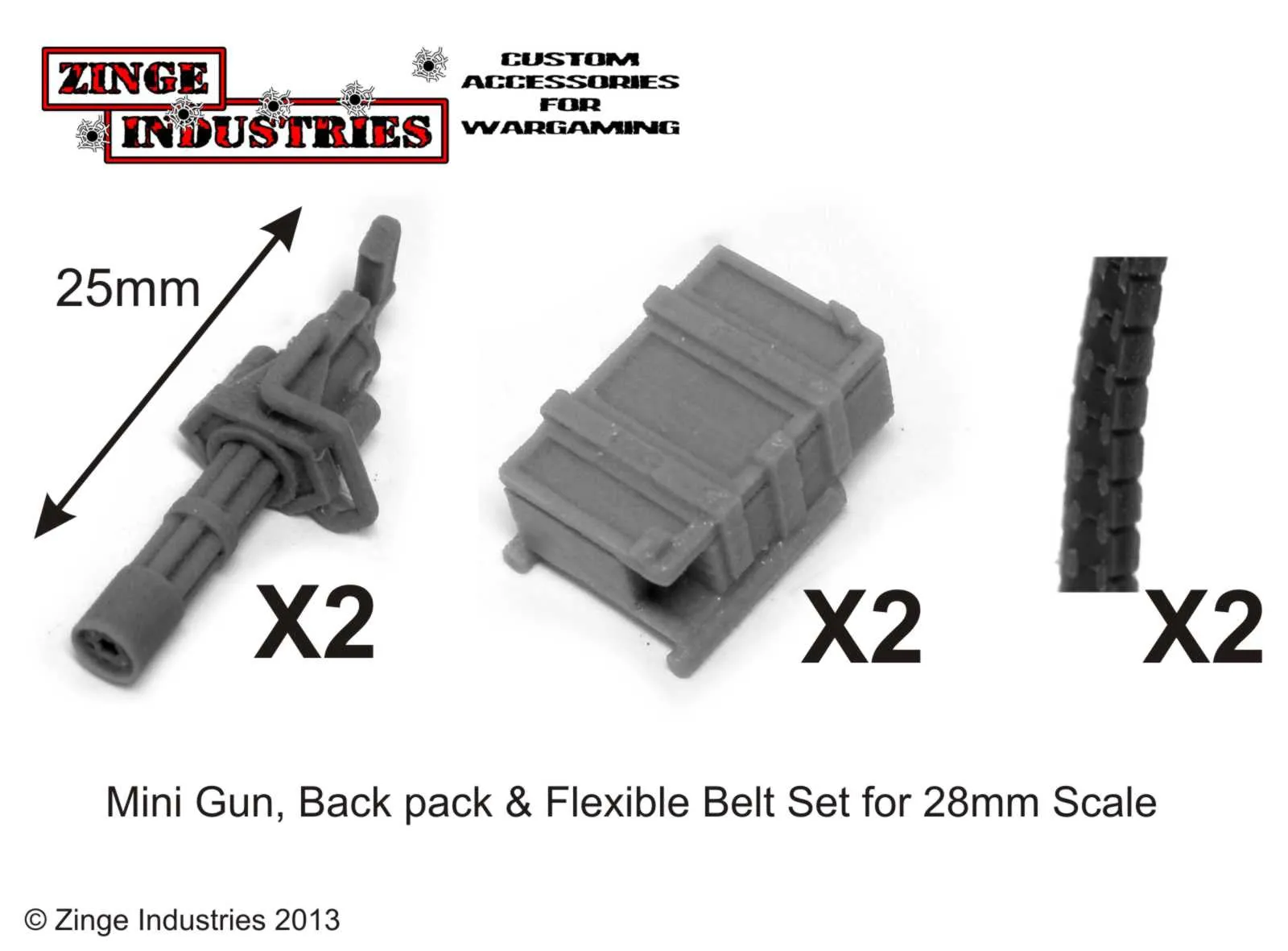 Big Guns - Saturation Fire - Minigun, Back Pack & Flexible Ammo Belt set x 2