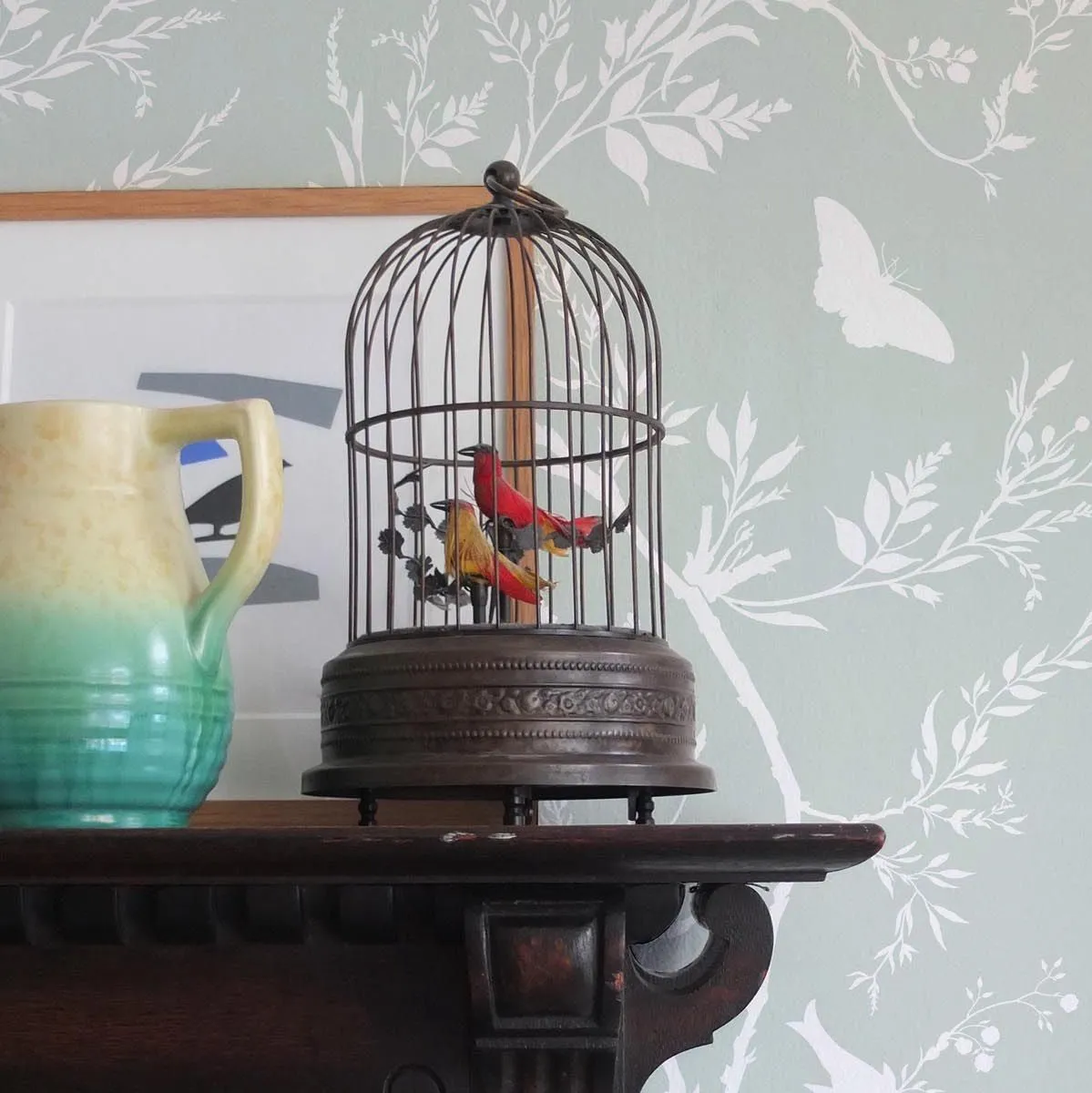 birdbranch stripe wallpaper