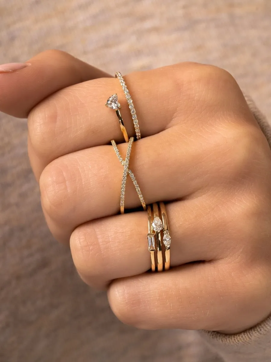 Bitsy Pear Stack Ring 14K