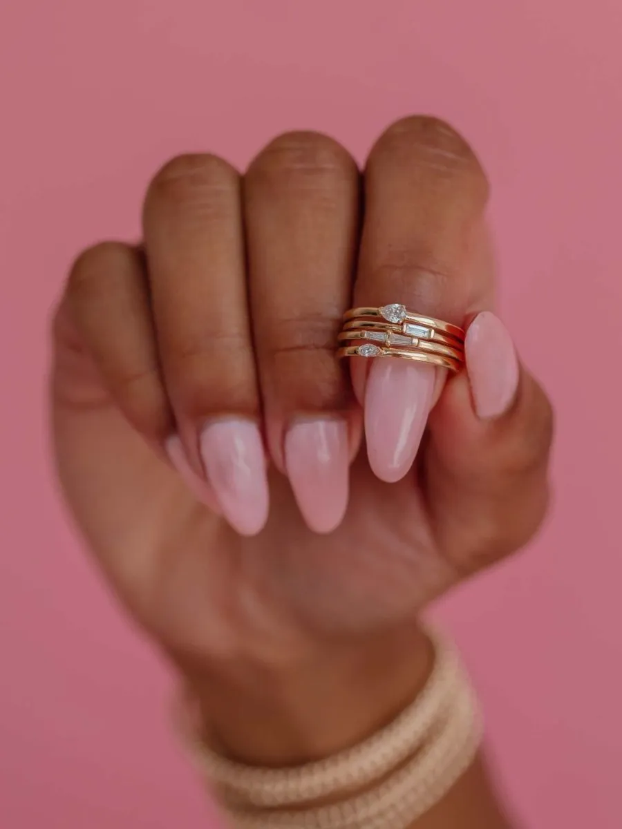 Bitsy Pear Stack Ring 14K