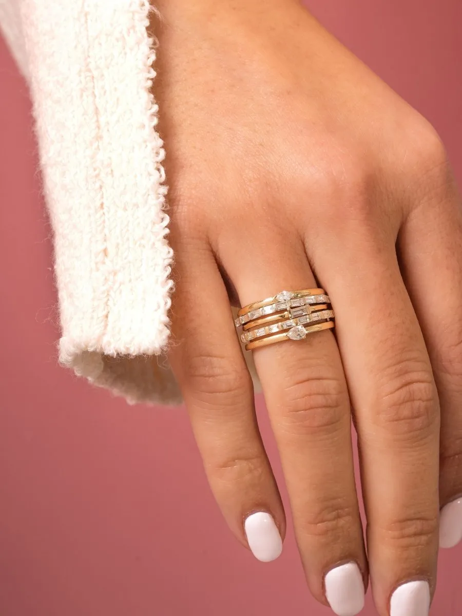 Bitsy Pear Stack Ring 14K