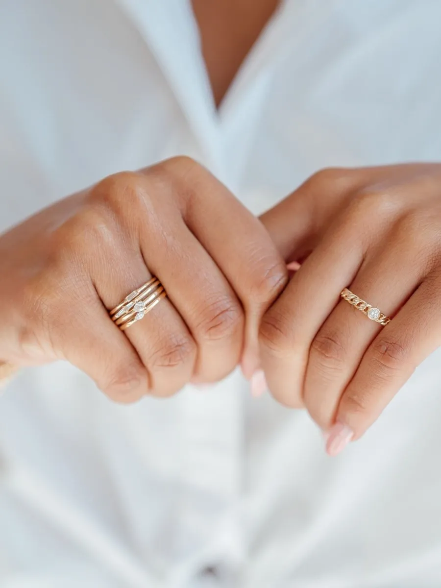 Bitsy Pear Stack Ring 14K