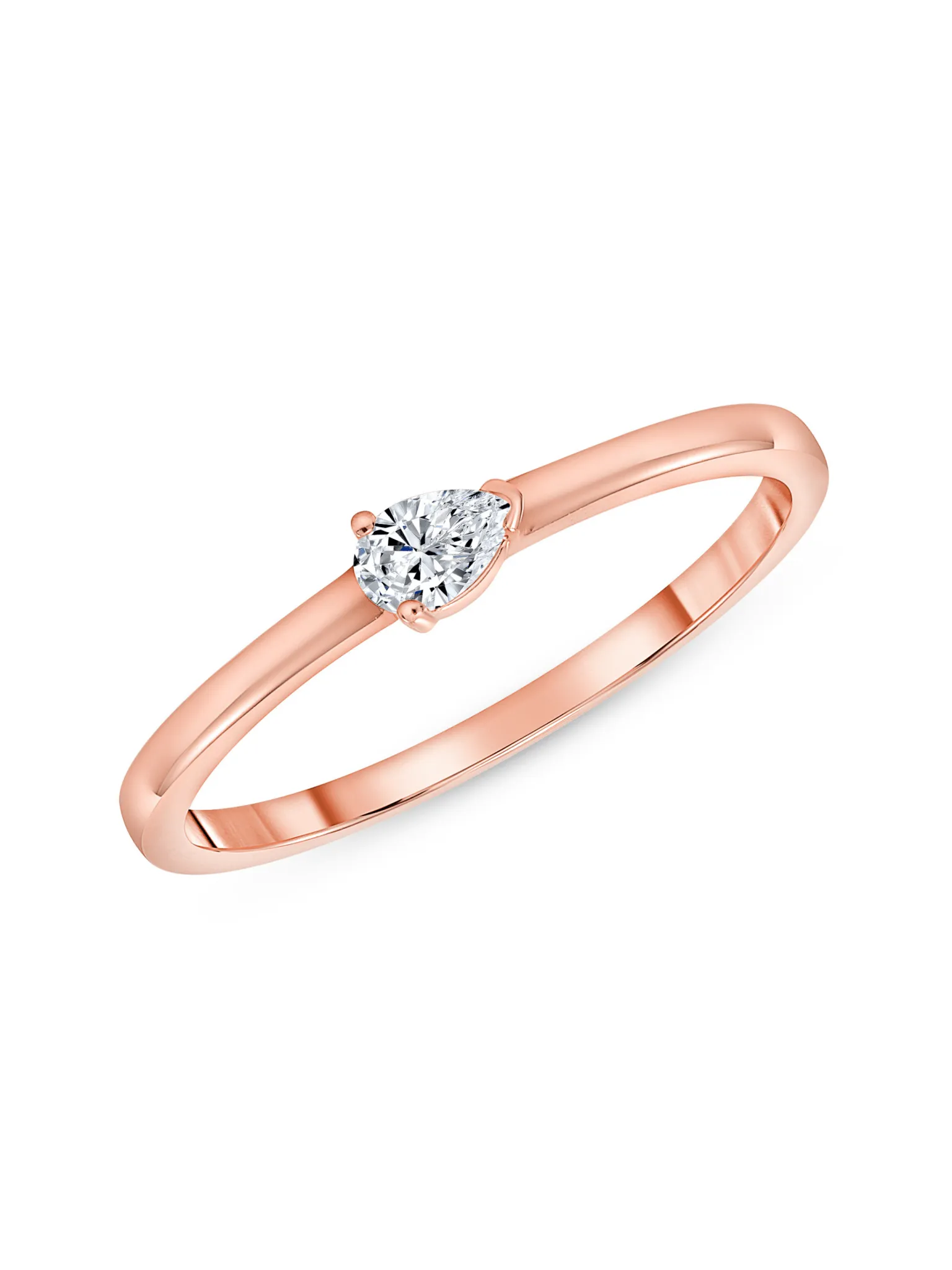 Bitsy Pear Stack Ring 14K
