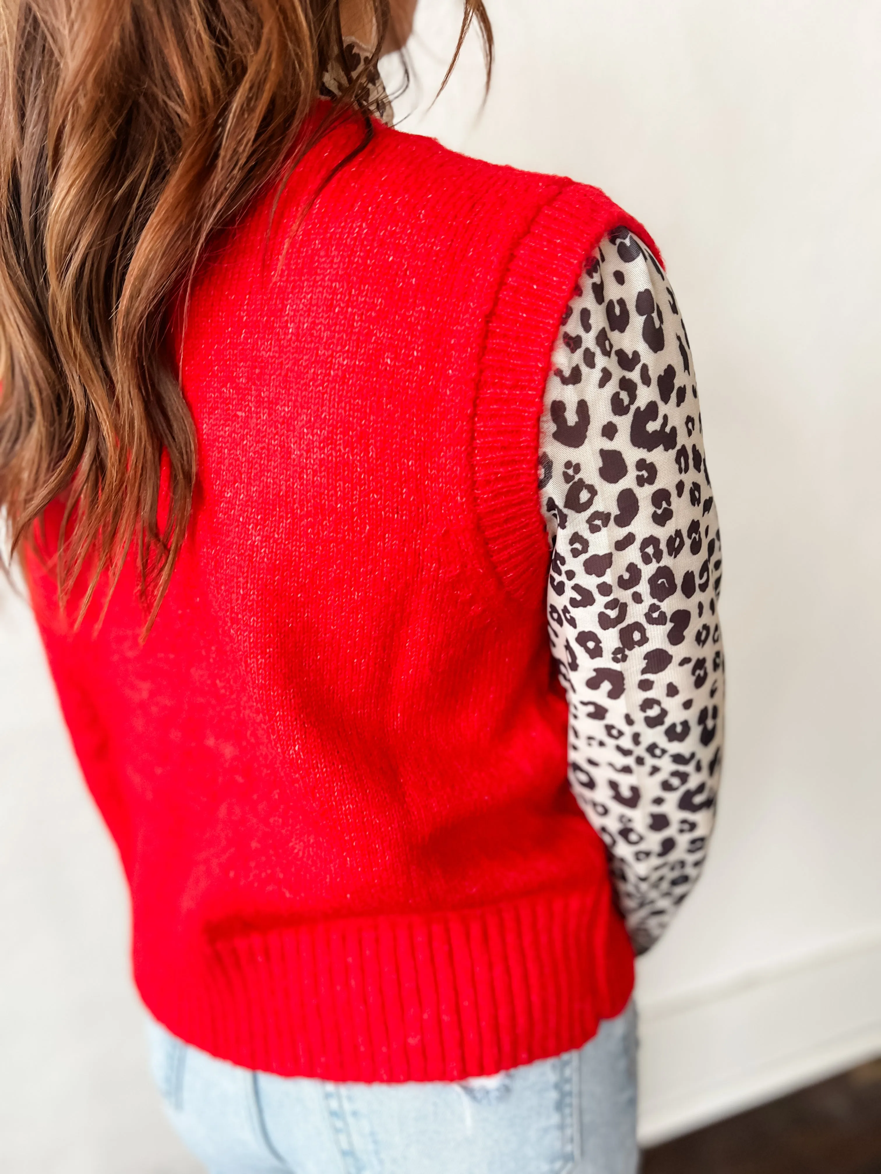 Bow of My Heart Sweater Vest - Red