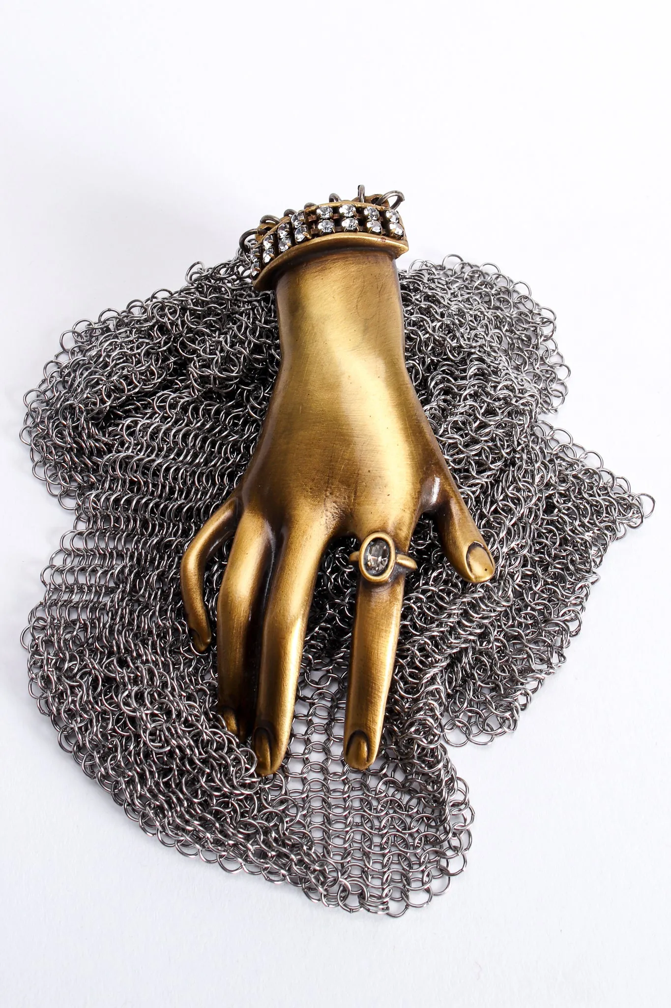 Brass Hand Buckle Mesh Wrap Belt