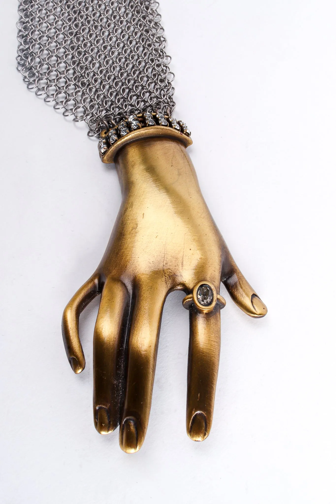 Brass Hand Buckle Mesh Wrap Belt
