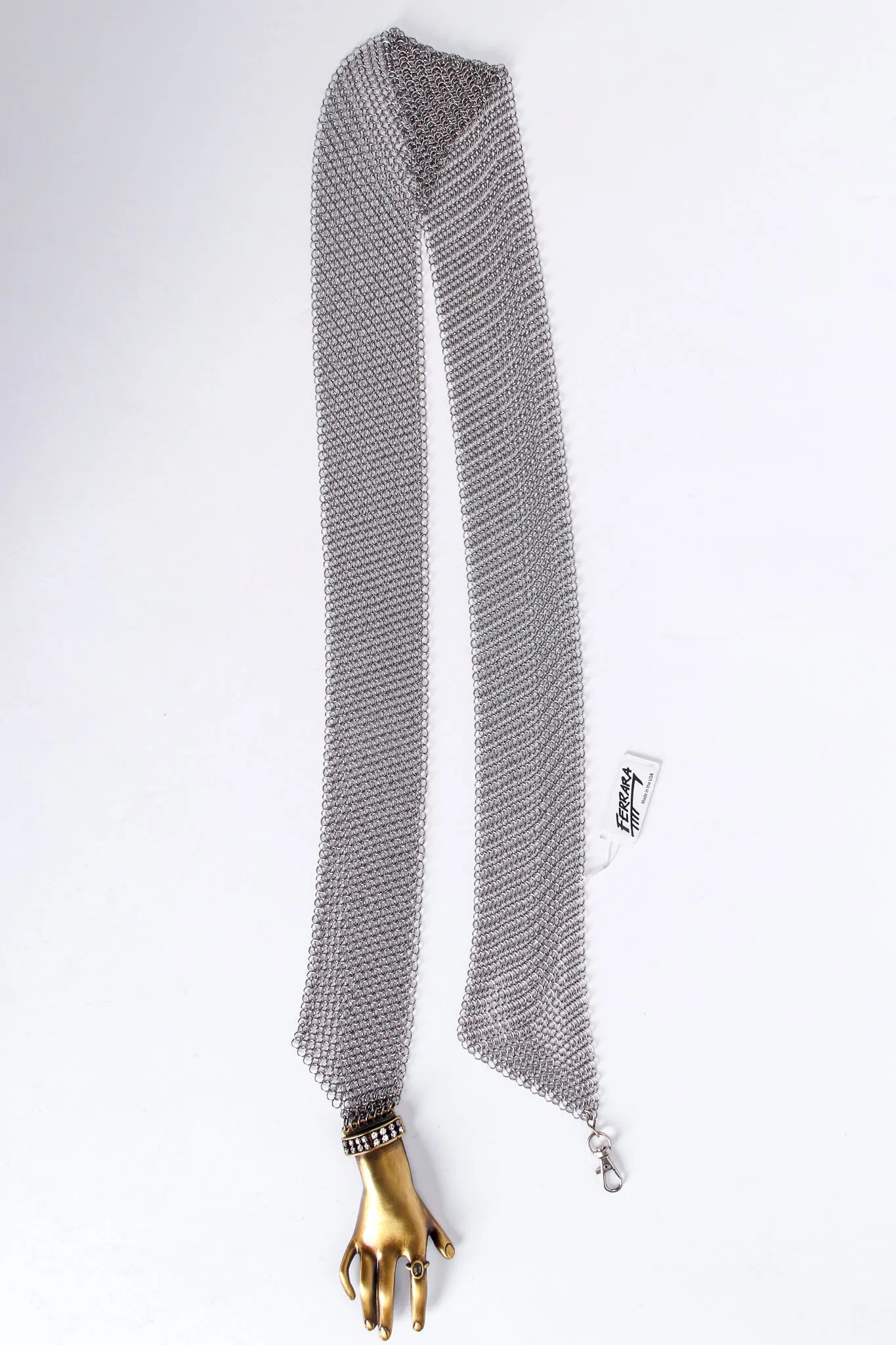 Brass Hand Buckle Mesh Wrap Belt