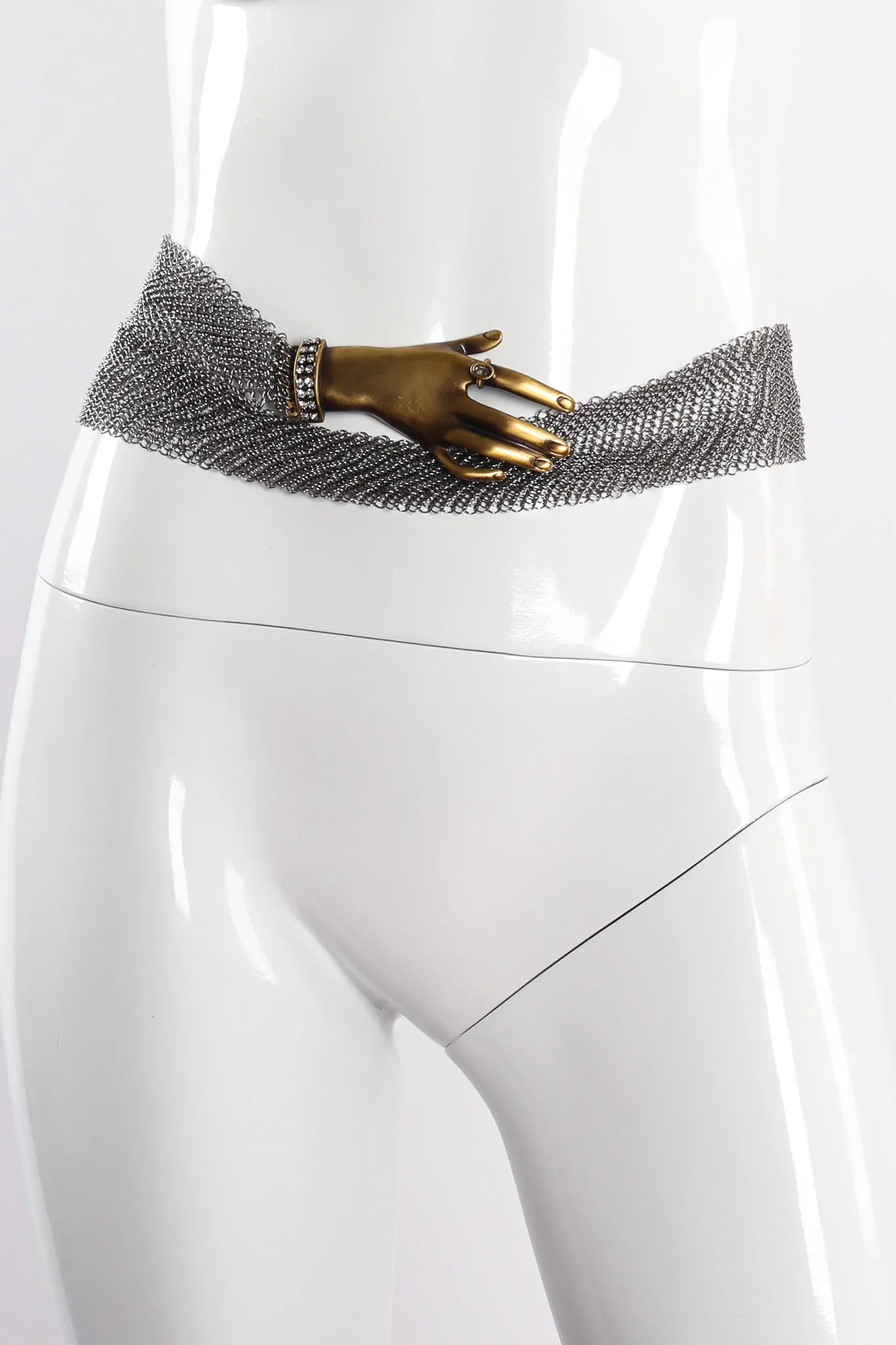 Brass Hand Buckle Mesh Wrap Belt