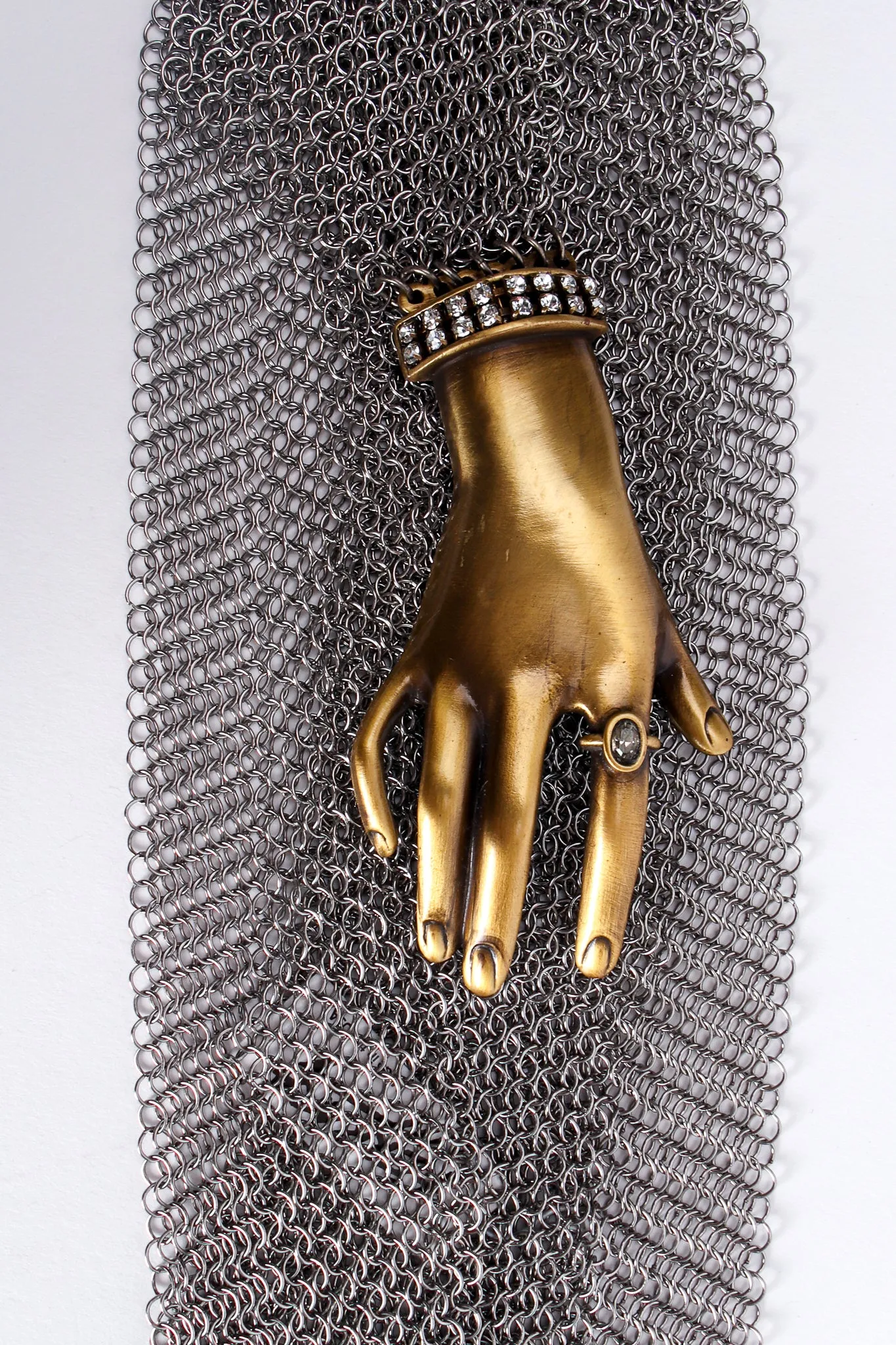 Brass Hand Buckle Mesh Wrap Belt
