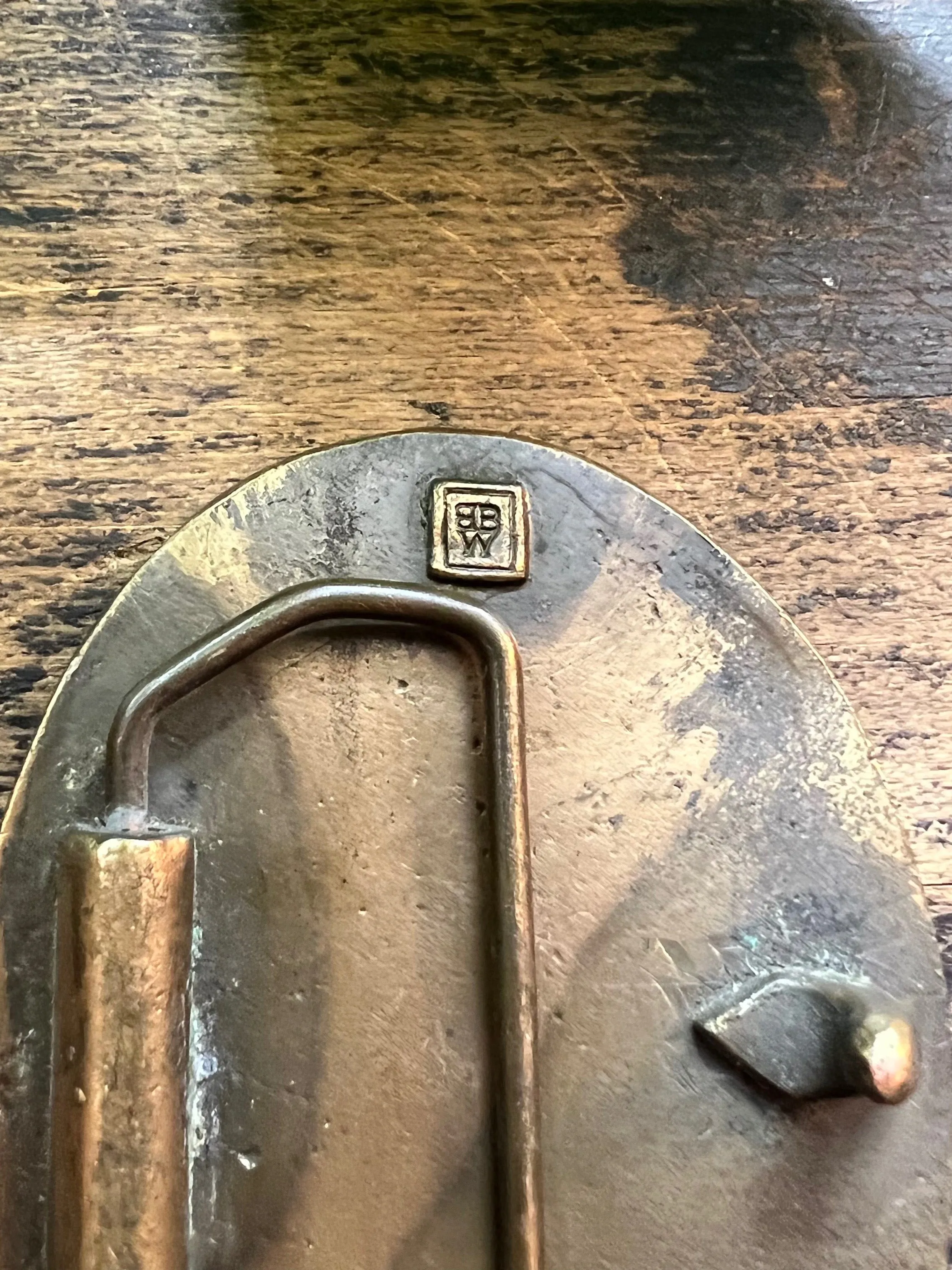 BUCKLE UP 1970's Solid Brass "Peace" Scene Belt Buckle