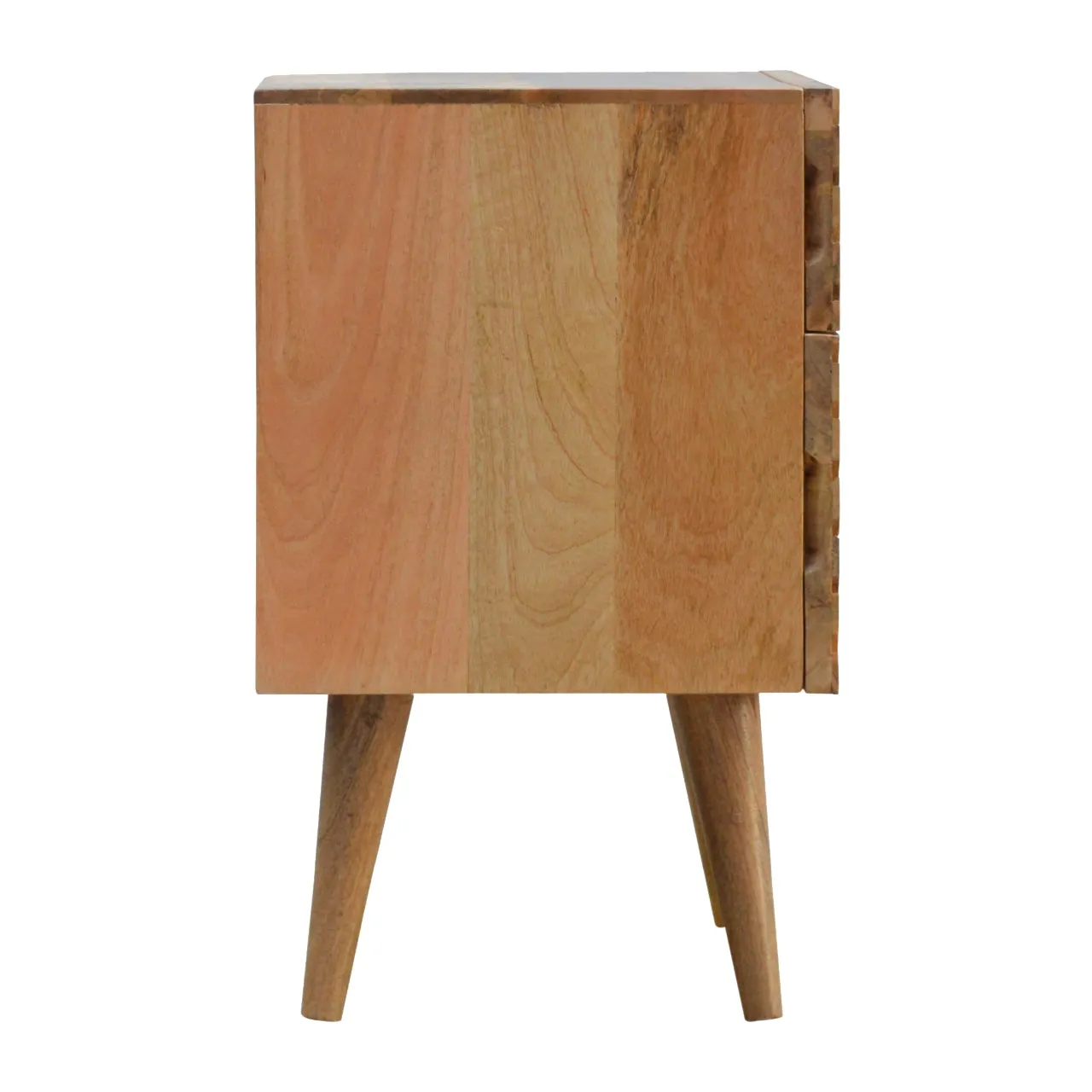BURCOTE Carved Solid Wood Bedside Table