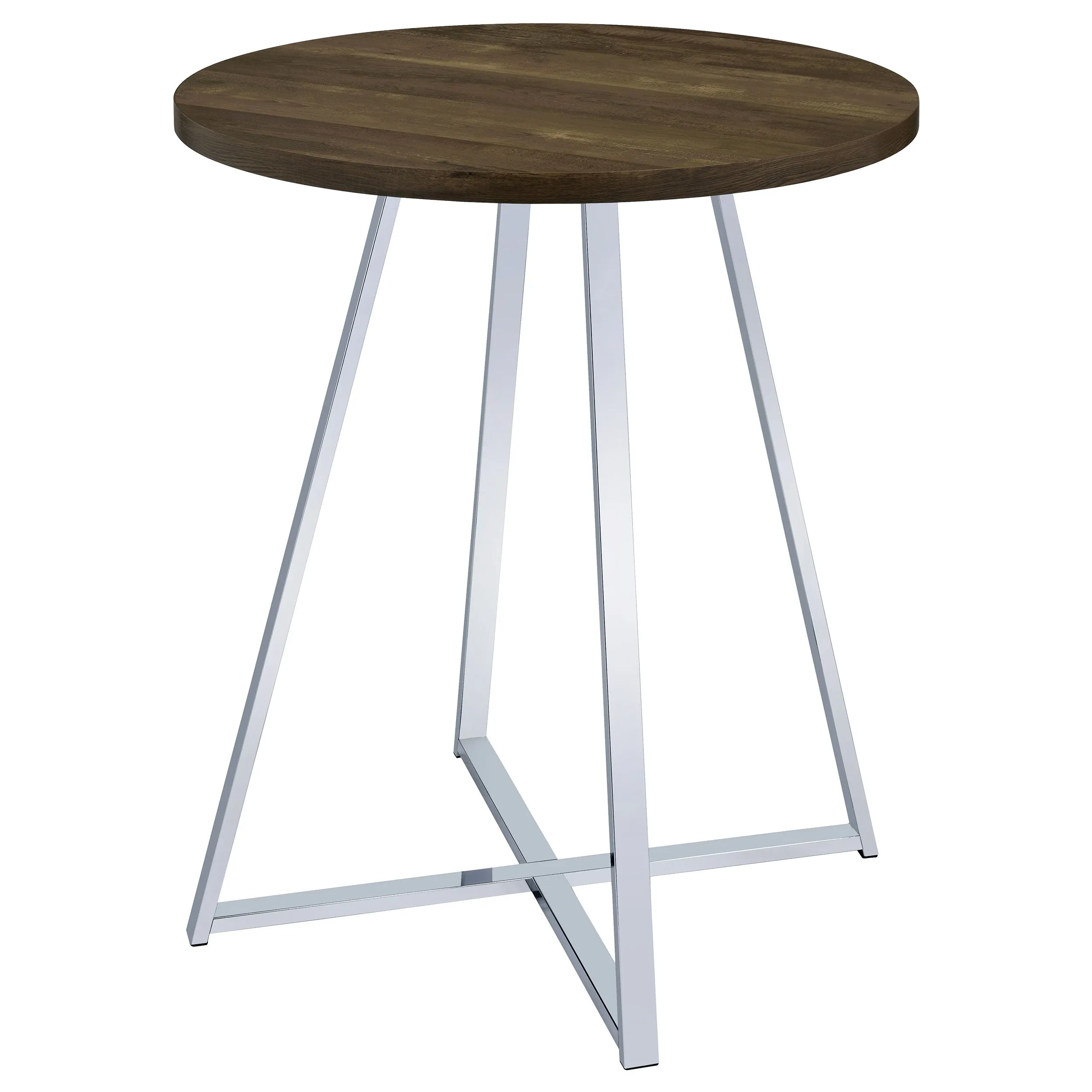 Burkhart Round 35-inch Pub Height Bistro Bar Table Brown Oak