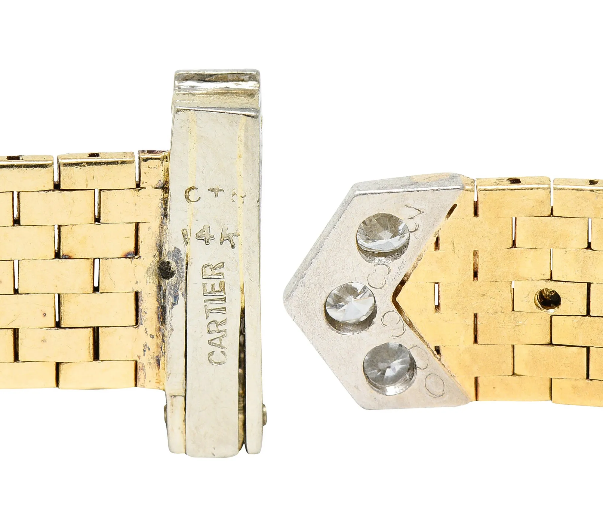 Cartier Diamond 14 Karat Two-Tone Gold Buckle Ring