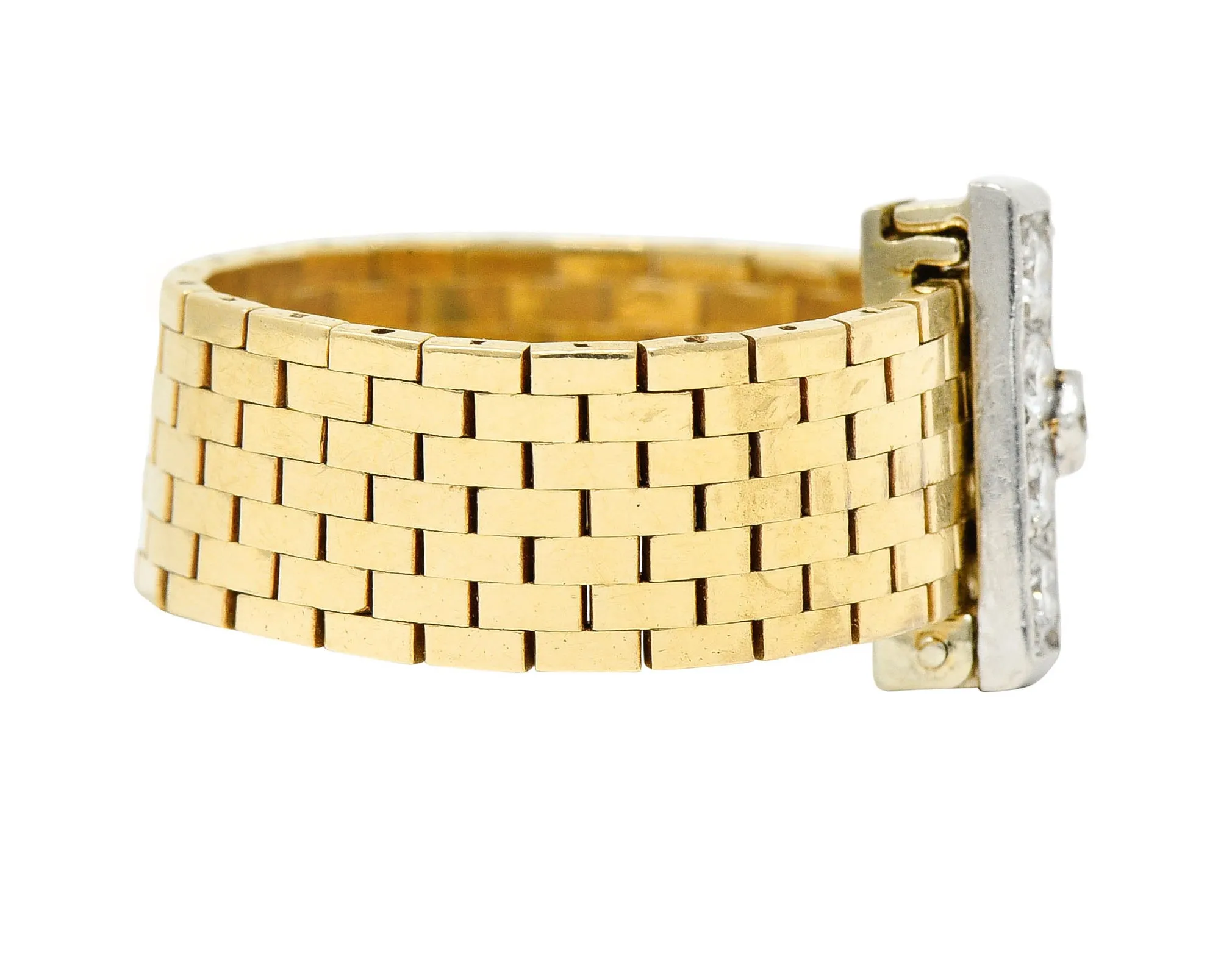 Cartier Diamond 14 Karat Two-Tone Gold Buckle Ring
