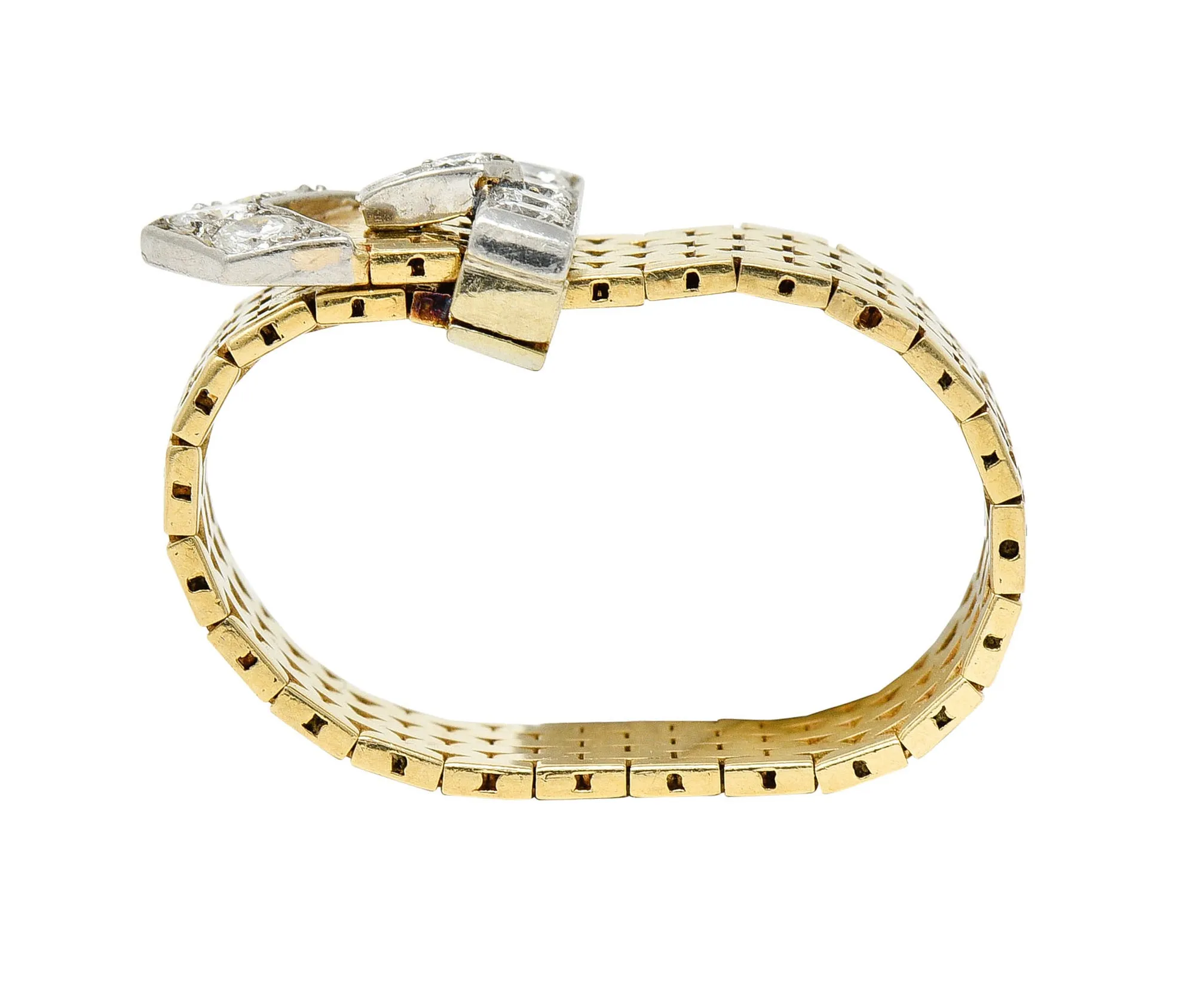 Cartier Diamond 14 Karat Two-Tone Gold Buckle Ring