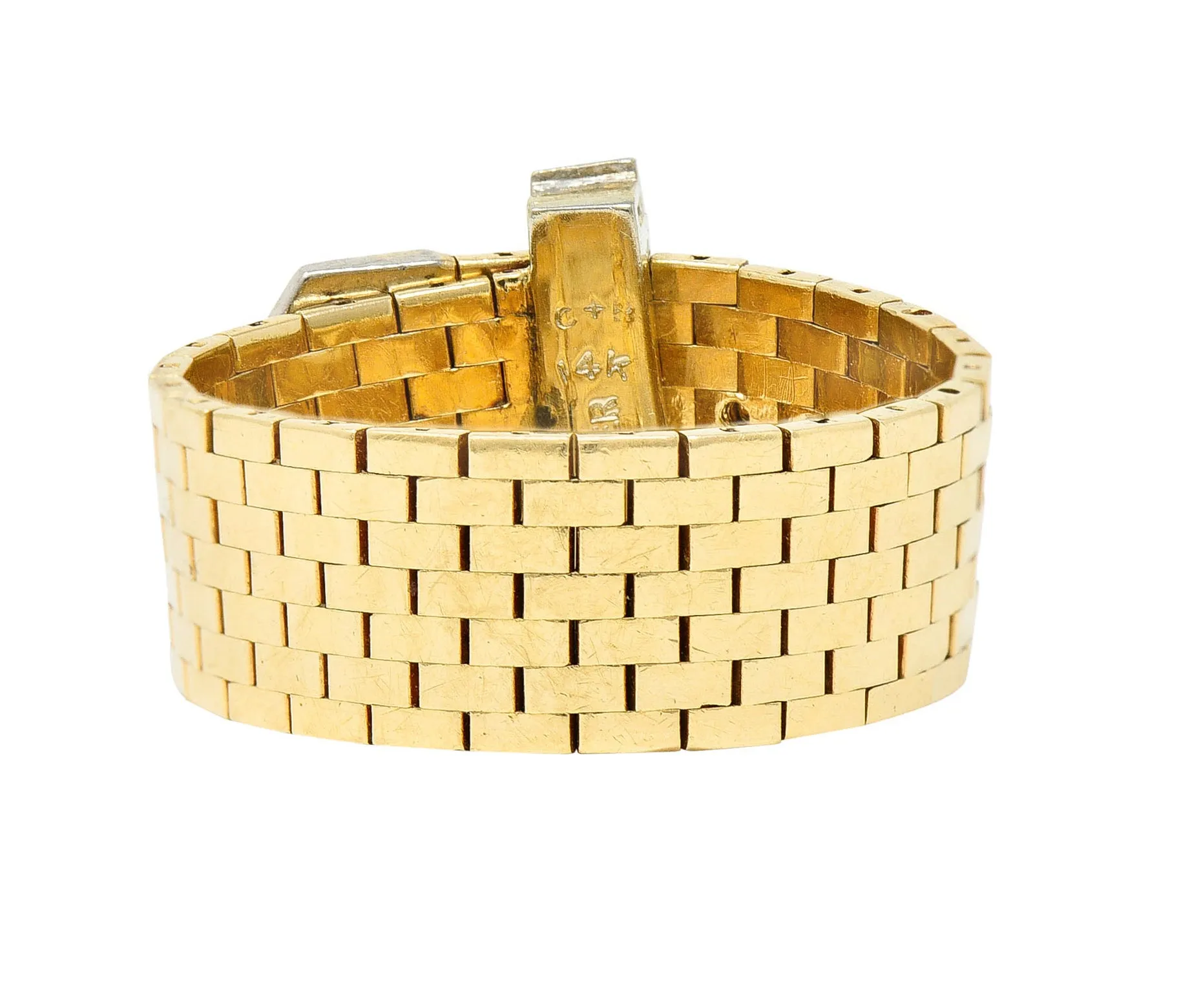 Cartier Diamond 14 Karat Two-Tone Gold Buckle Ring