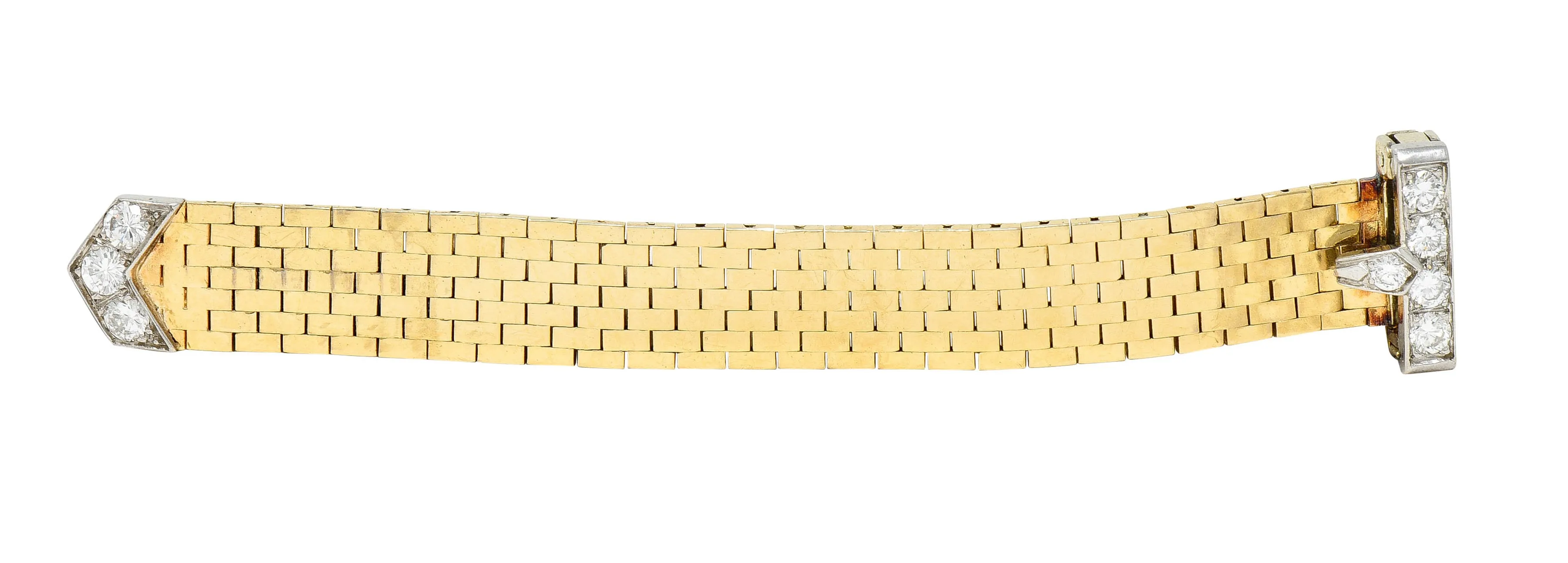Cartier Diamond 14 Karat Two-Tone Gold Buckle Ring