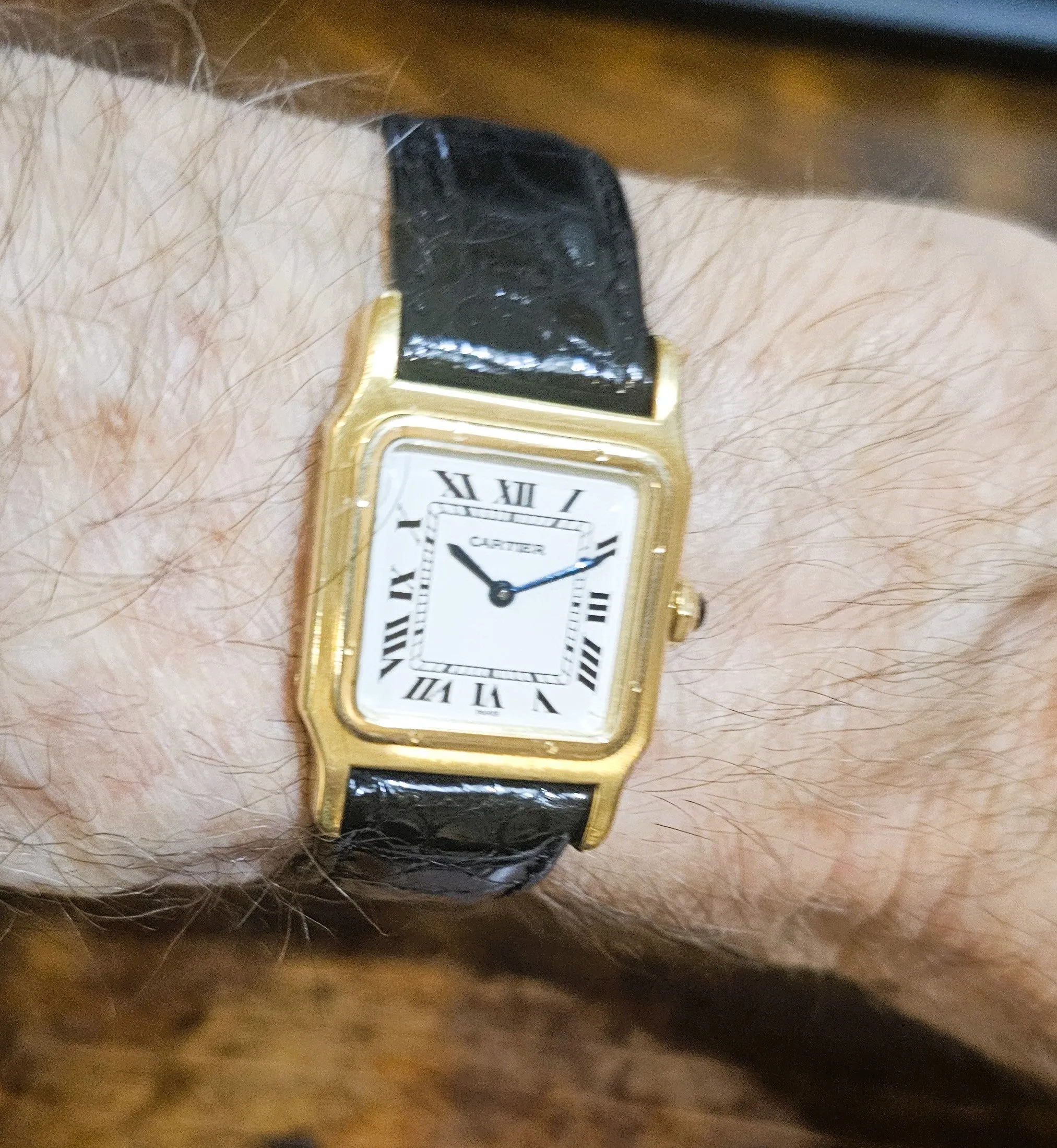 Cartier Paris Vintage Santos Dumont, Mens Large size, 26 x 39 x 6mm; Circa 1973-1980