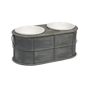 Casoria Pet Feeder with Ceramic Bowls