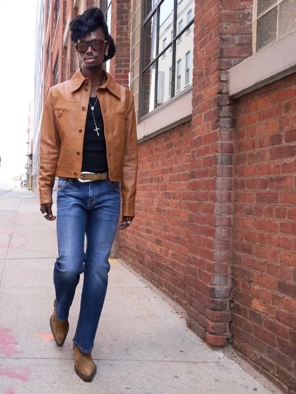 CAVALIER MODERN WESTERN BELT IN ROCK SUEDE