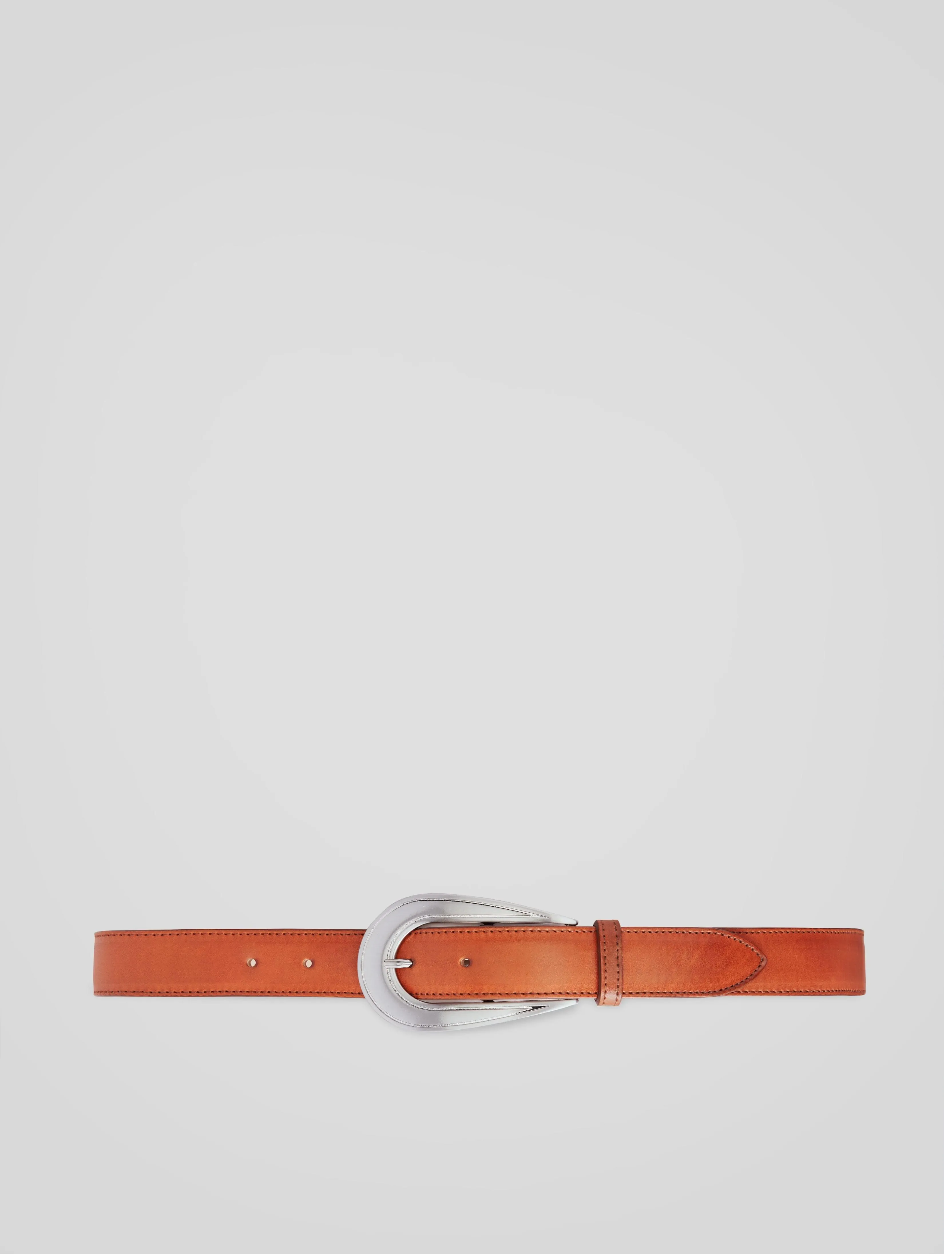 CAVALIERE MODERN WESTERN BELT IN BRICK CALFSKIN