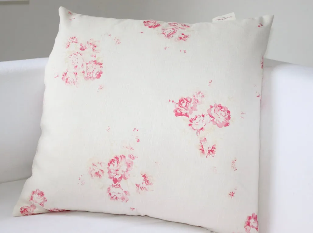 Cerise & Fawn Cushion Cover on Oyster Linen