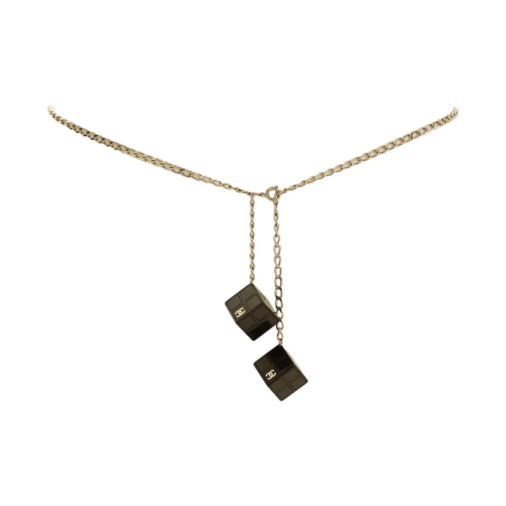 Chanel Black Logo Dice Belt