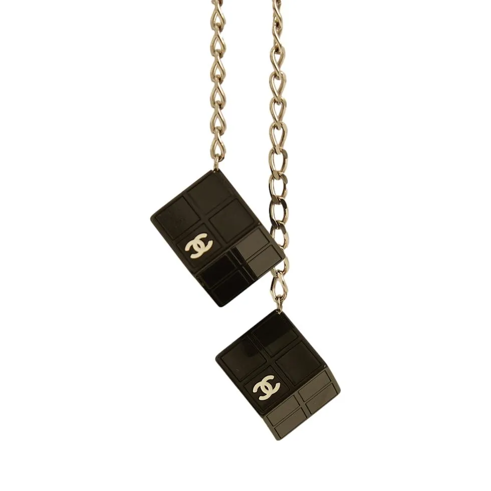 Chanel Black Logo Dice Belt