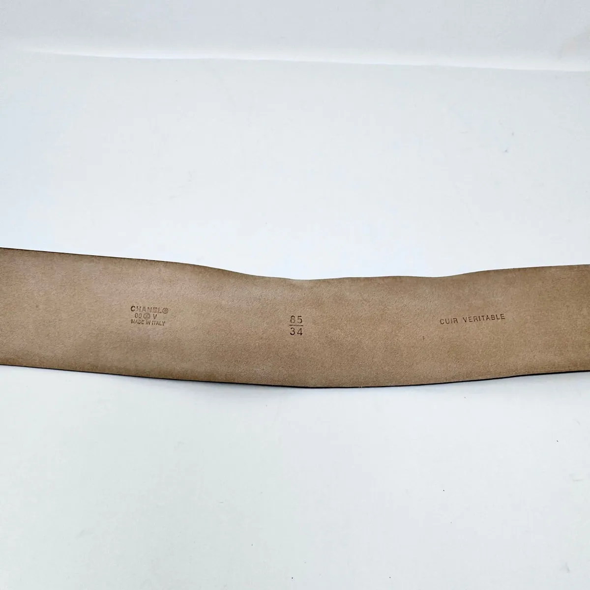 Chanel Brown 2" Wide Leather Belt with Gold-tone Interlocking CC Buckle