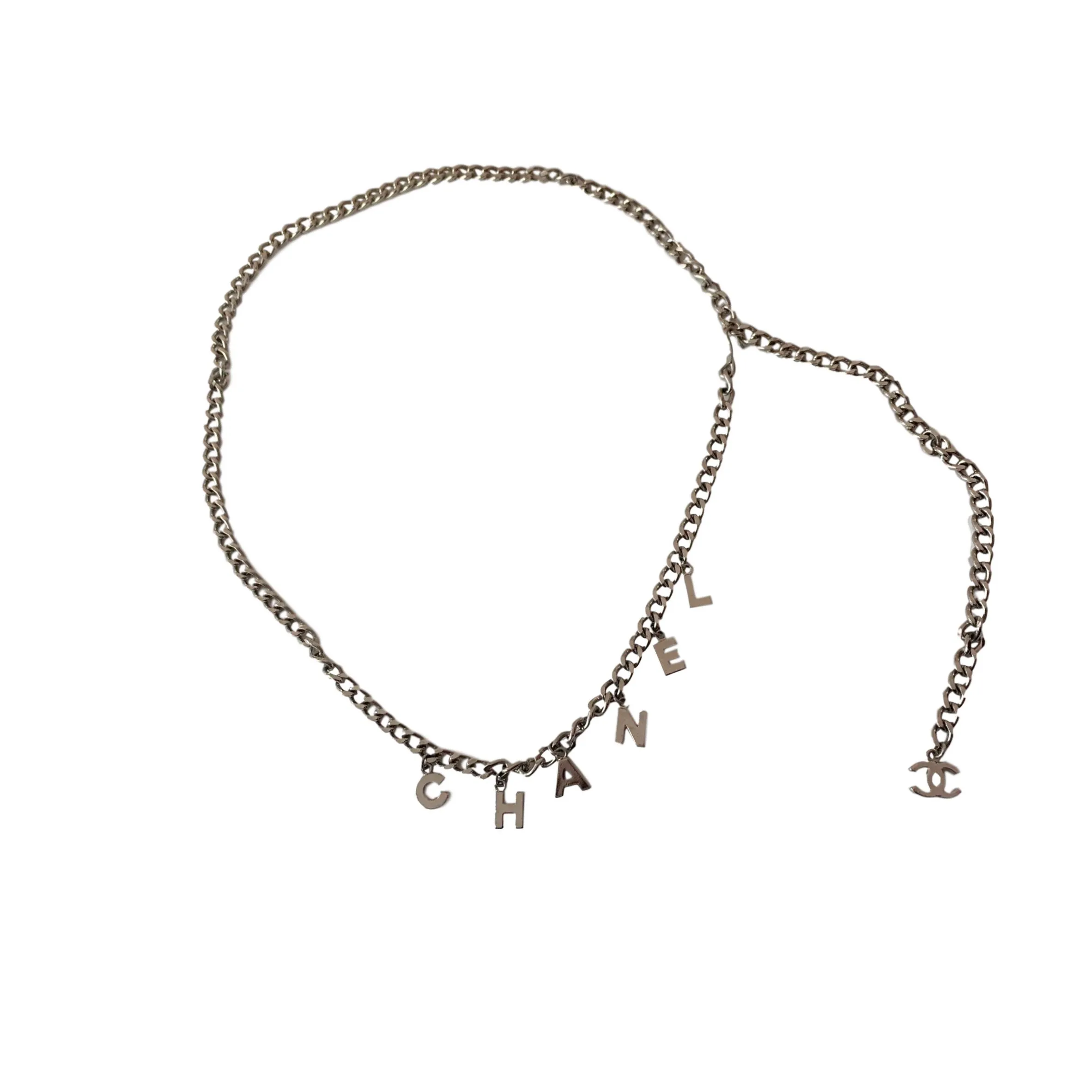 Chanel Silver Logo Chain Belt