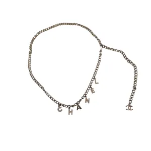 Chanel Silver Logo Chain Belt