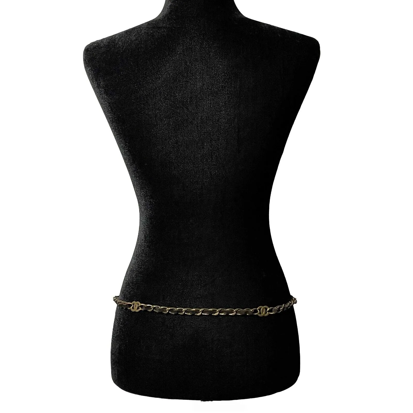 CHANEL - Vintage 97A 90s CC Chain Metal Suede Leather Belt - One Size
