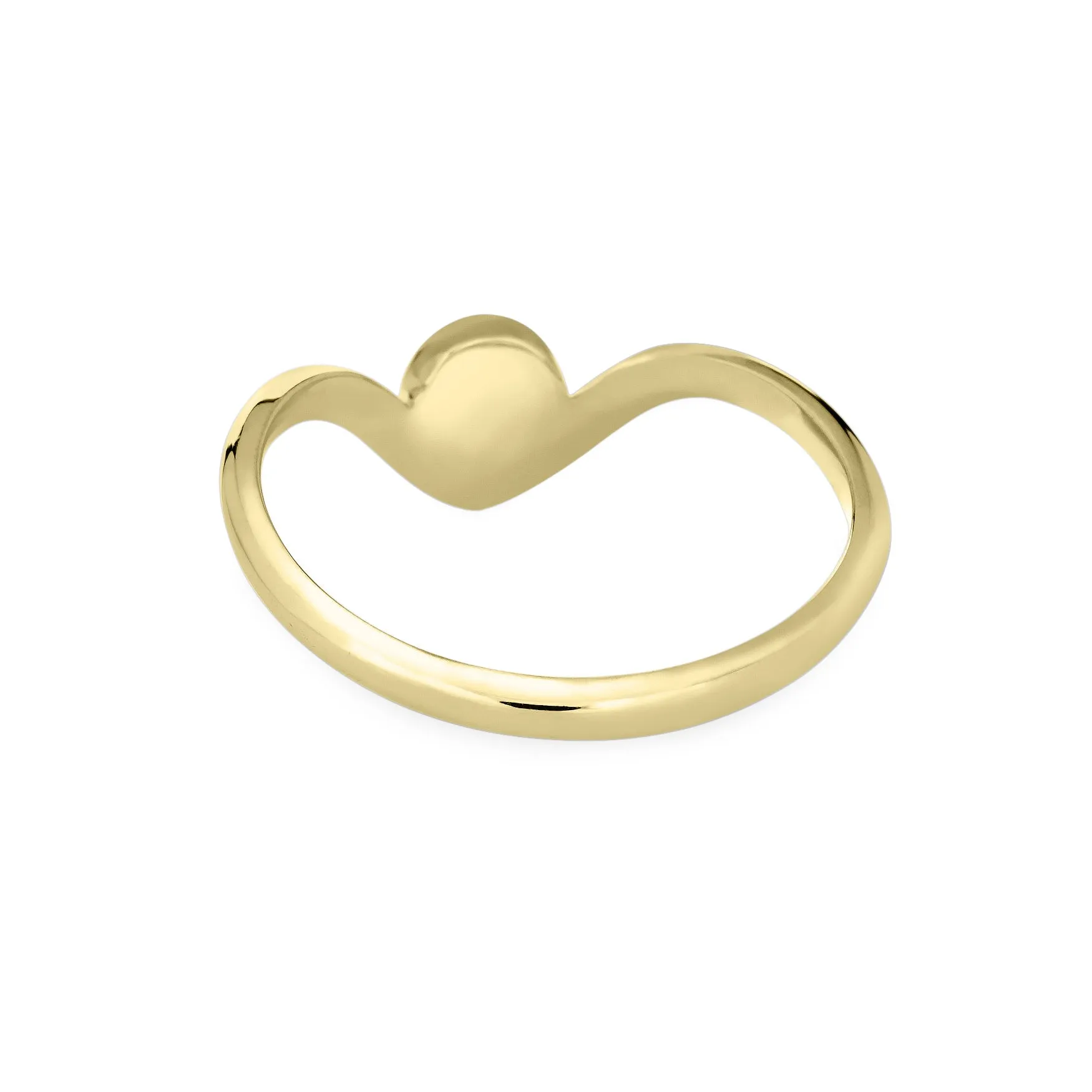 Chevron Circle Setting Cremation Ring in 14K Yellow Gold