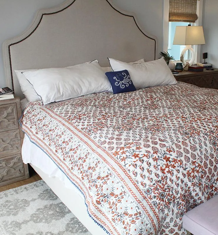 Chintz Pattern Block Print Bedspread Set