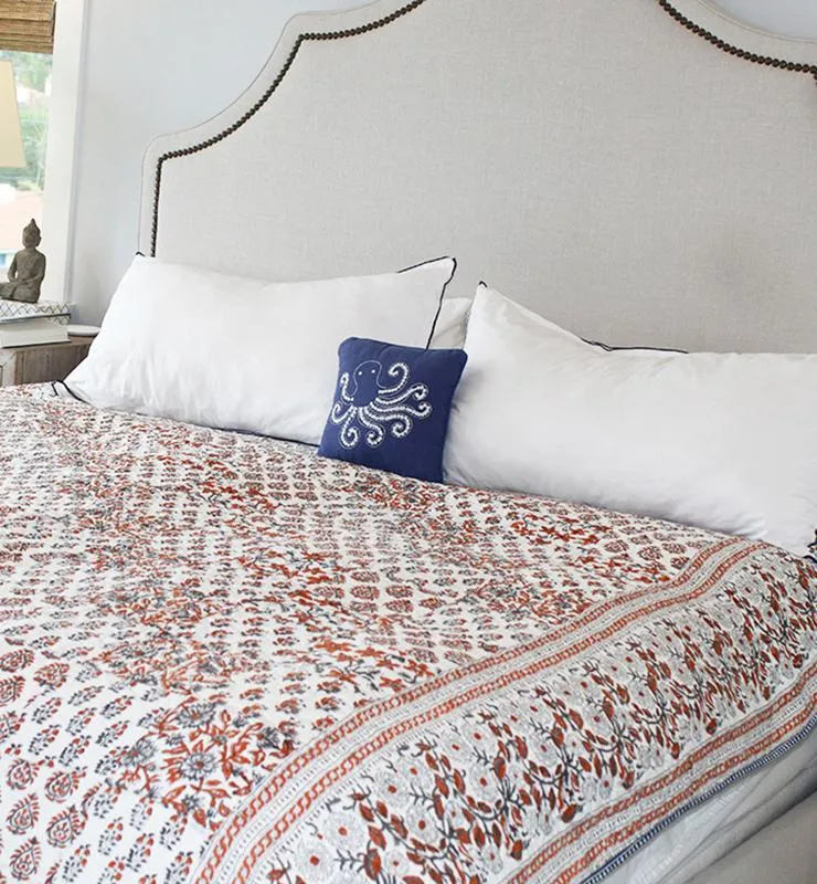 Chintz Pattern Block Print Bedspread Set
