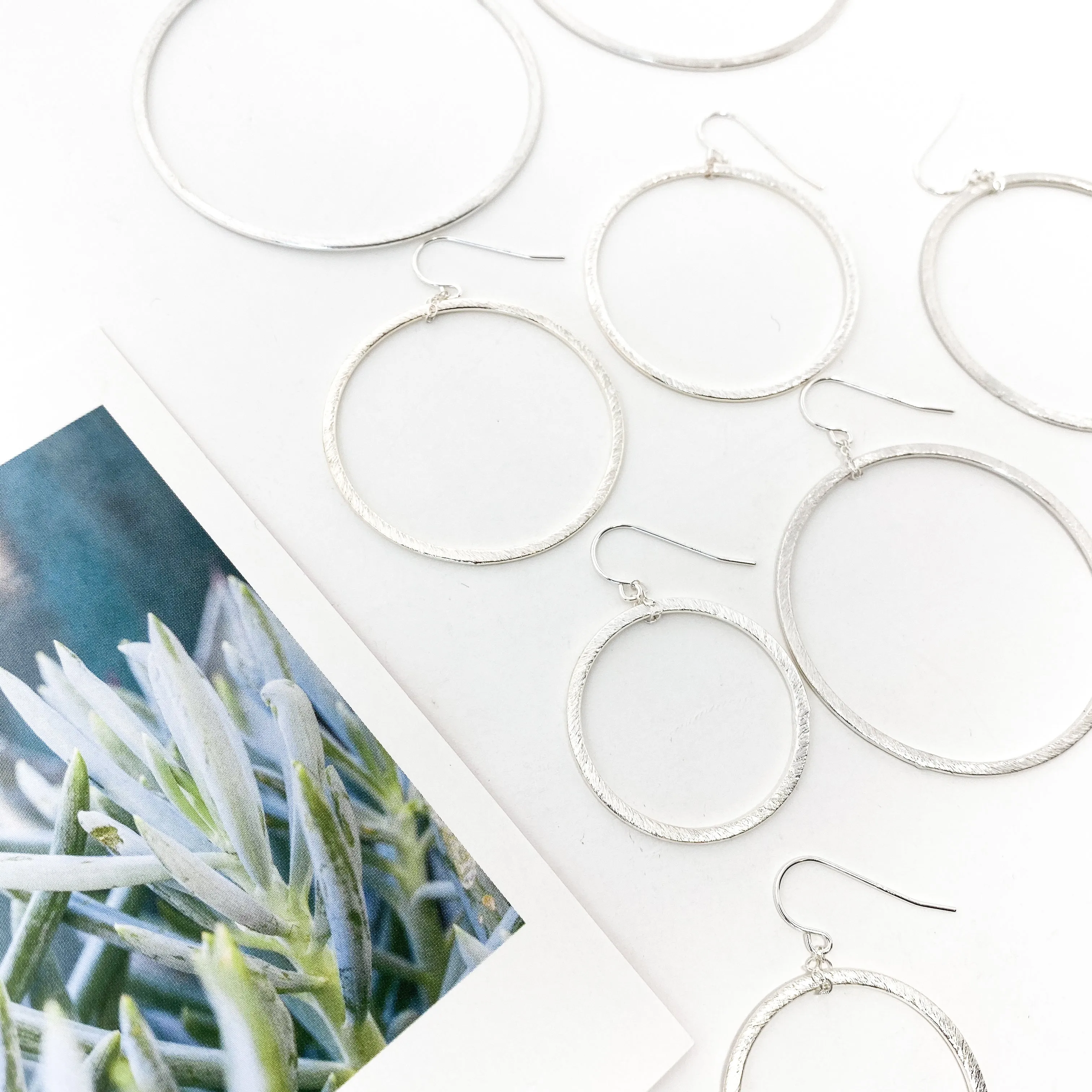 Chloe Hanging Brushed Hoop Earrings