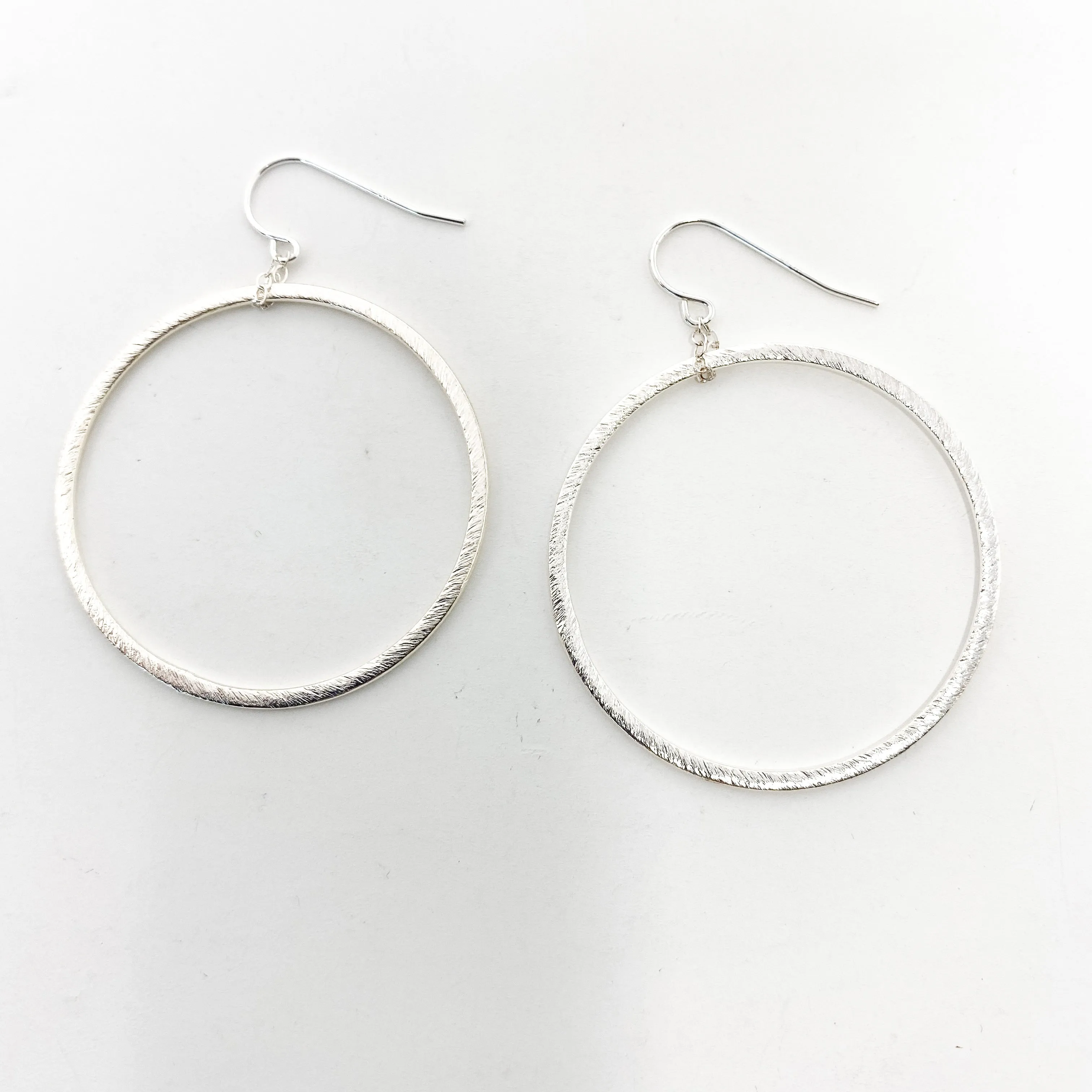Chloe Hanging Brushed Hoop Earrings
