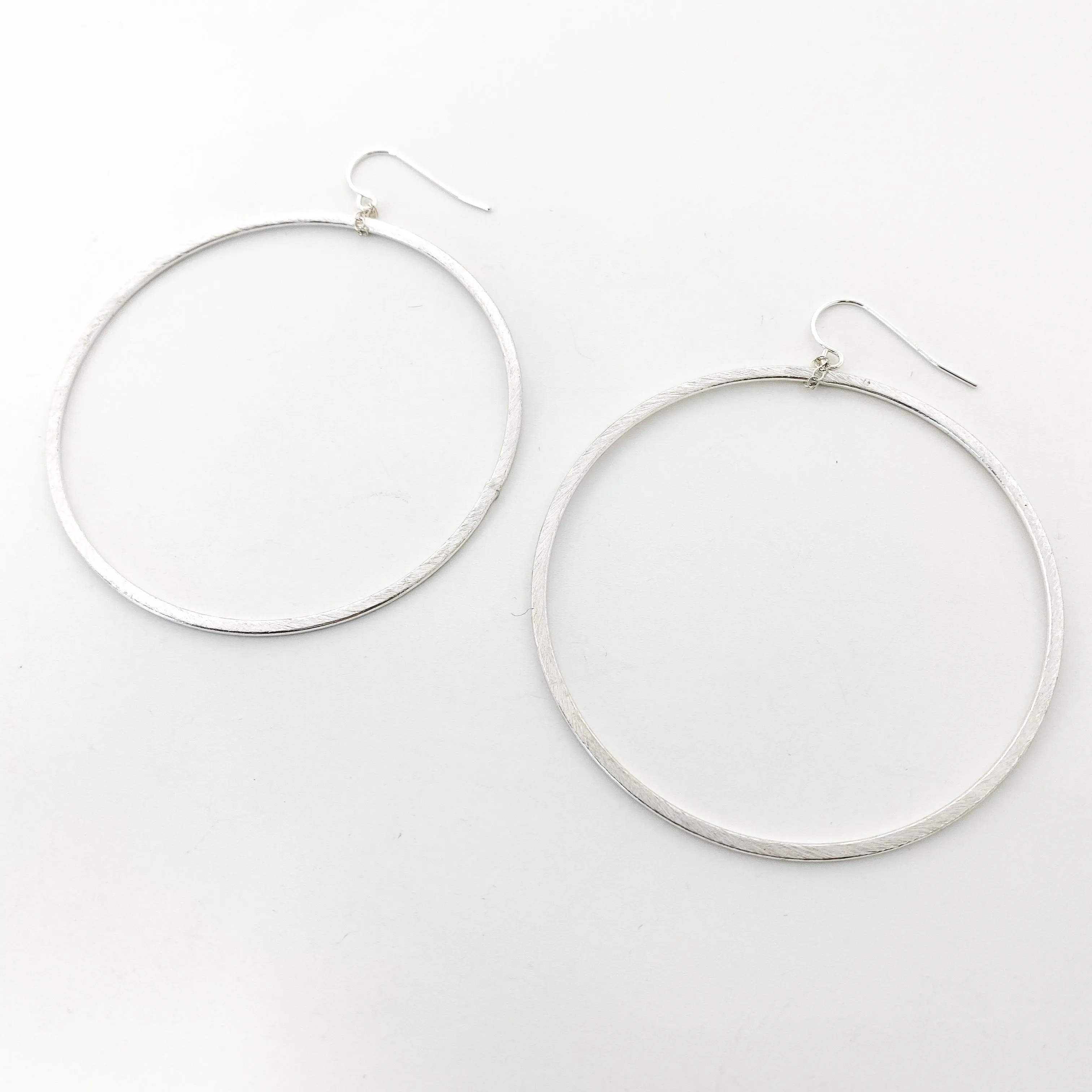 Chloe Hanging Brushed Hoop Earrings